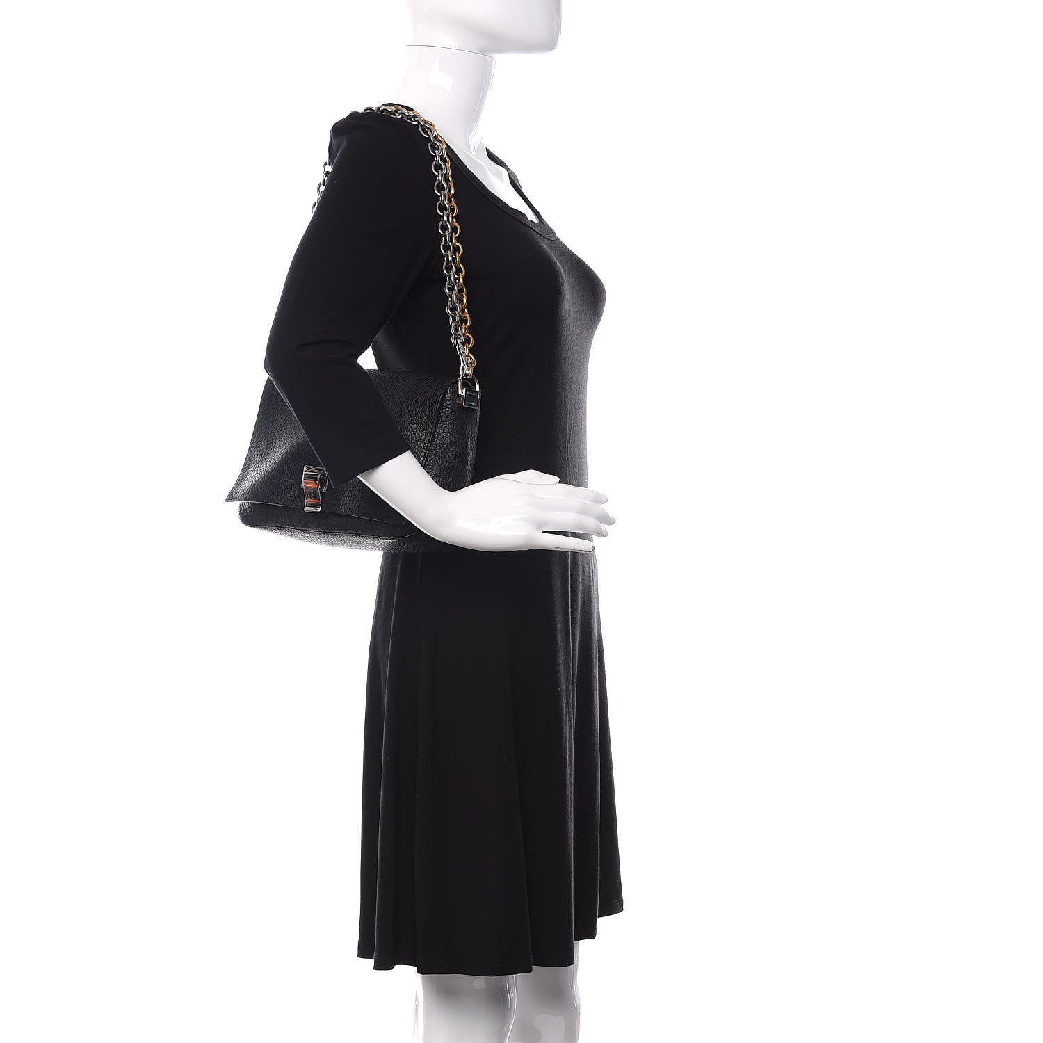 Proenza Schouler Pebbled Calfskin Small Courier Black 2 of 14