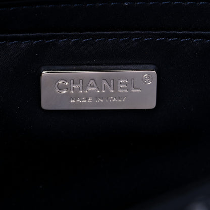 Chanel Lambskin Sequins Medium Single Flap Navy Blue White 6 of 10