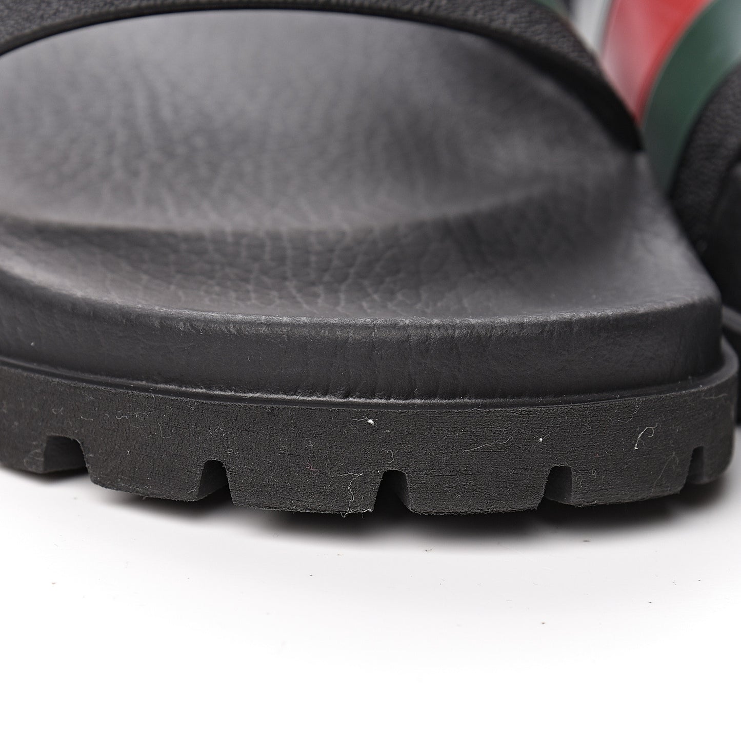 Rubber Web Mens Lug Sole Slide Sandals 10 Black Green Red