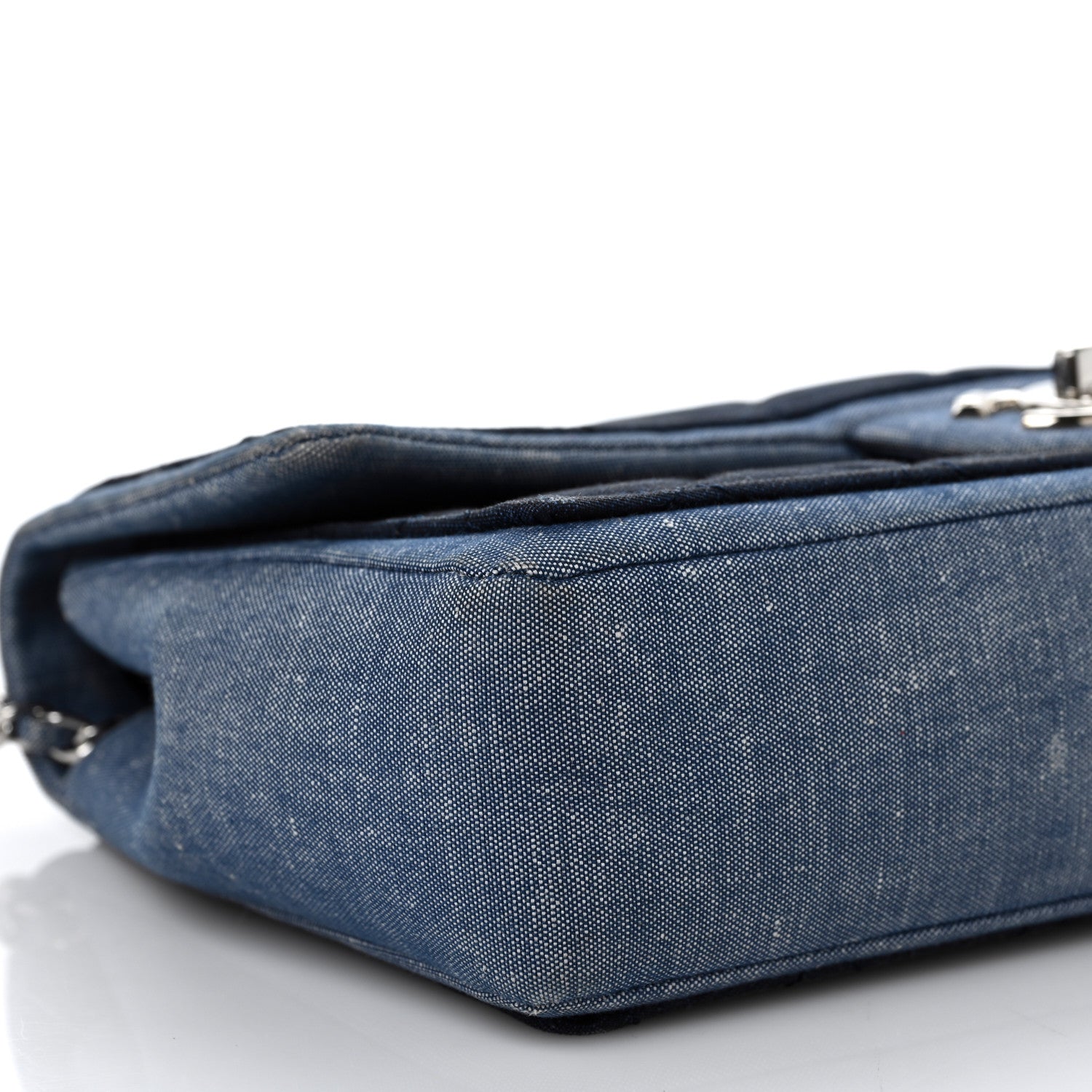 Chanel Denim Quilted Medium Graphic Flap Light Blue 8 of 9