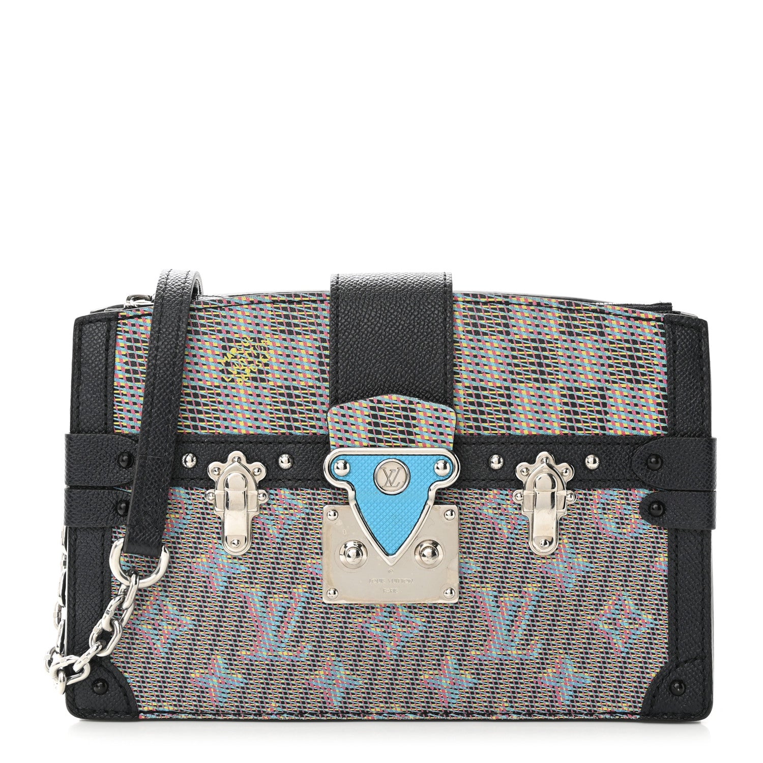 Louis Vuitton Calfskin Monogram LV Pop Trunk Clutch Blue 1 of 11