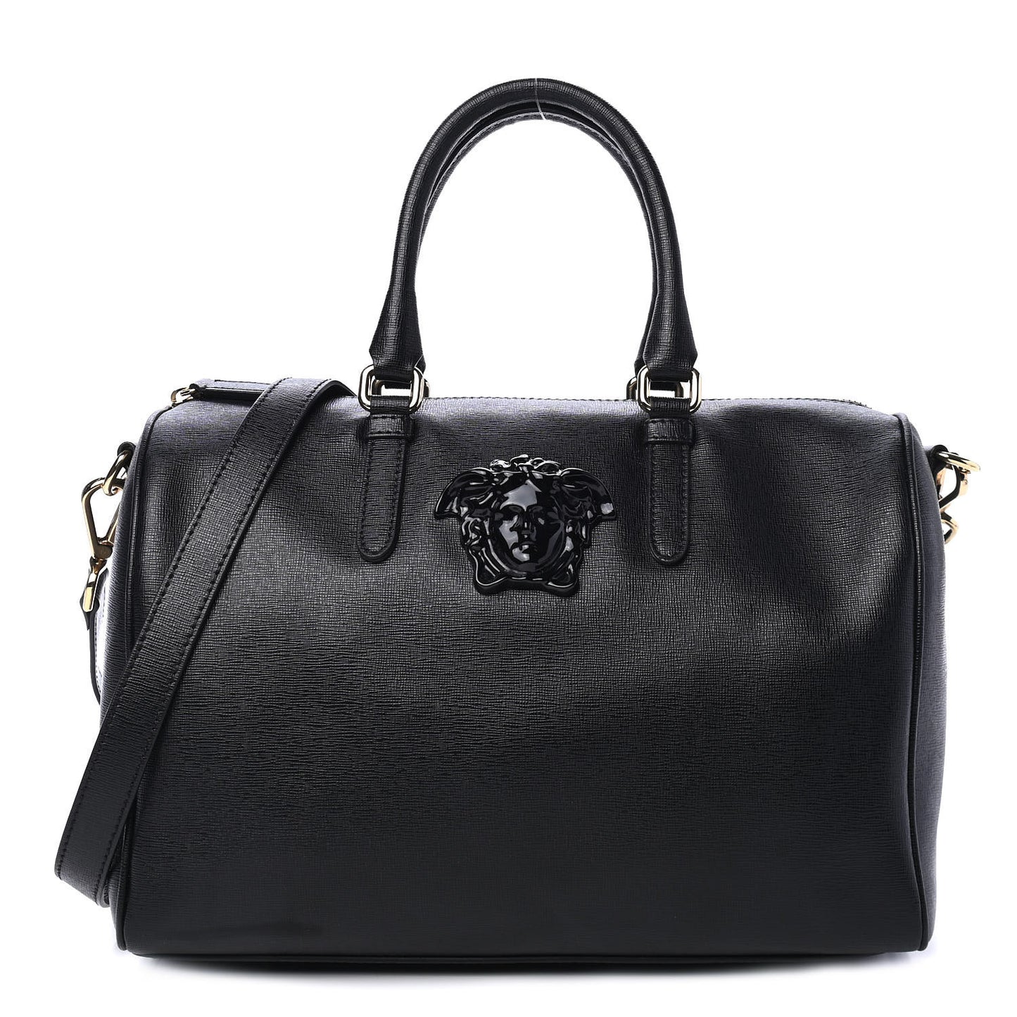 Saffiano Calfskin Palazzo Duffle Bag Black