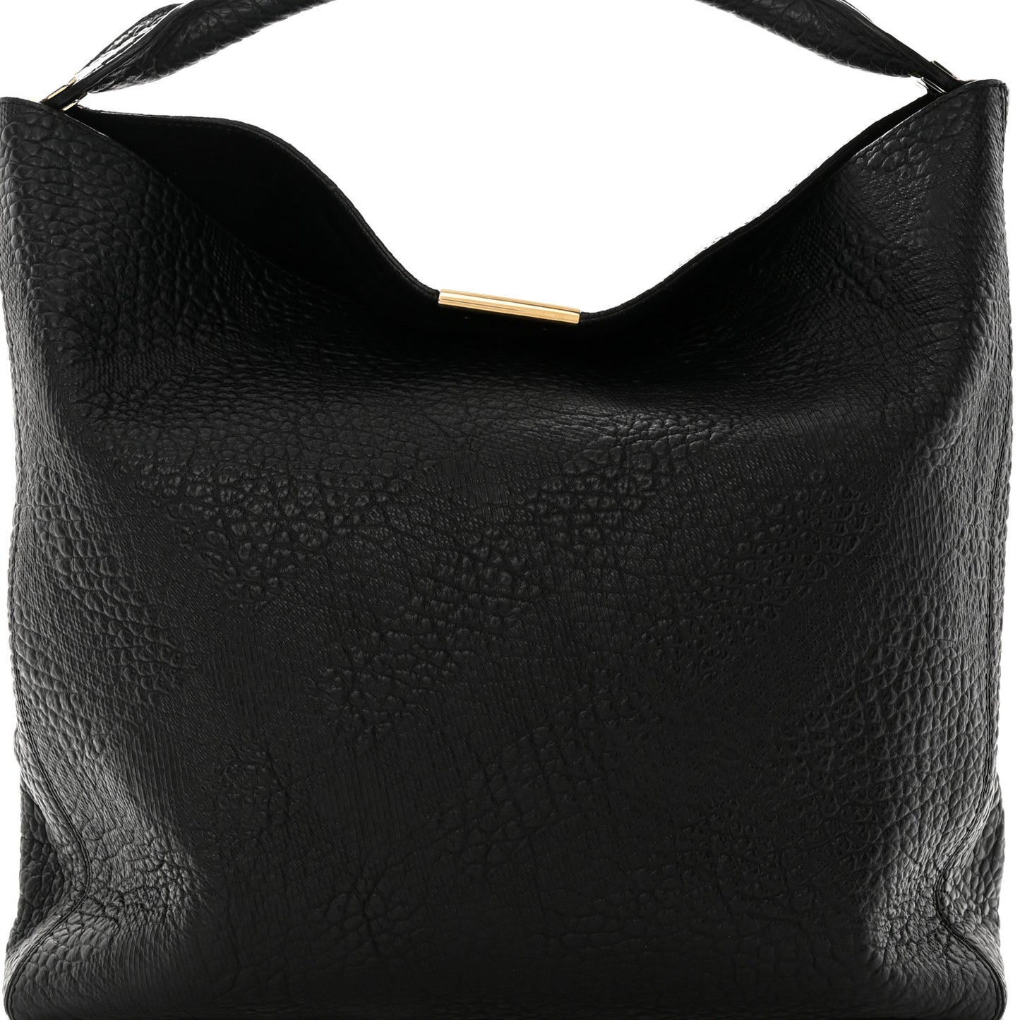 Heritage Grain Check Embossed Medium Lindburn Hobo Black