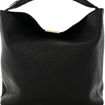 Burberry Heritage Grain Check Embossed Medium Lindburn Hobo Black 9 of 12