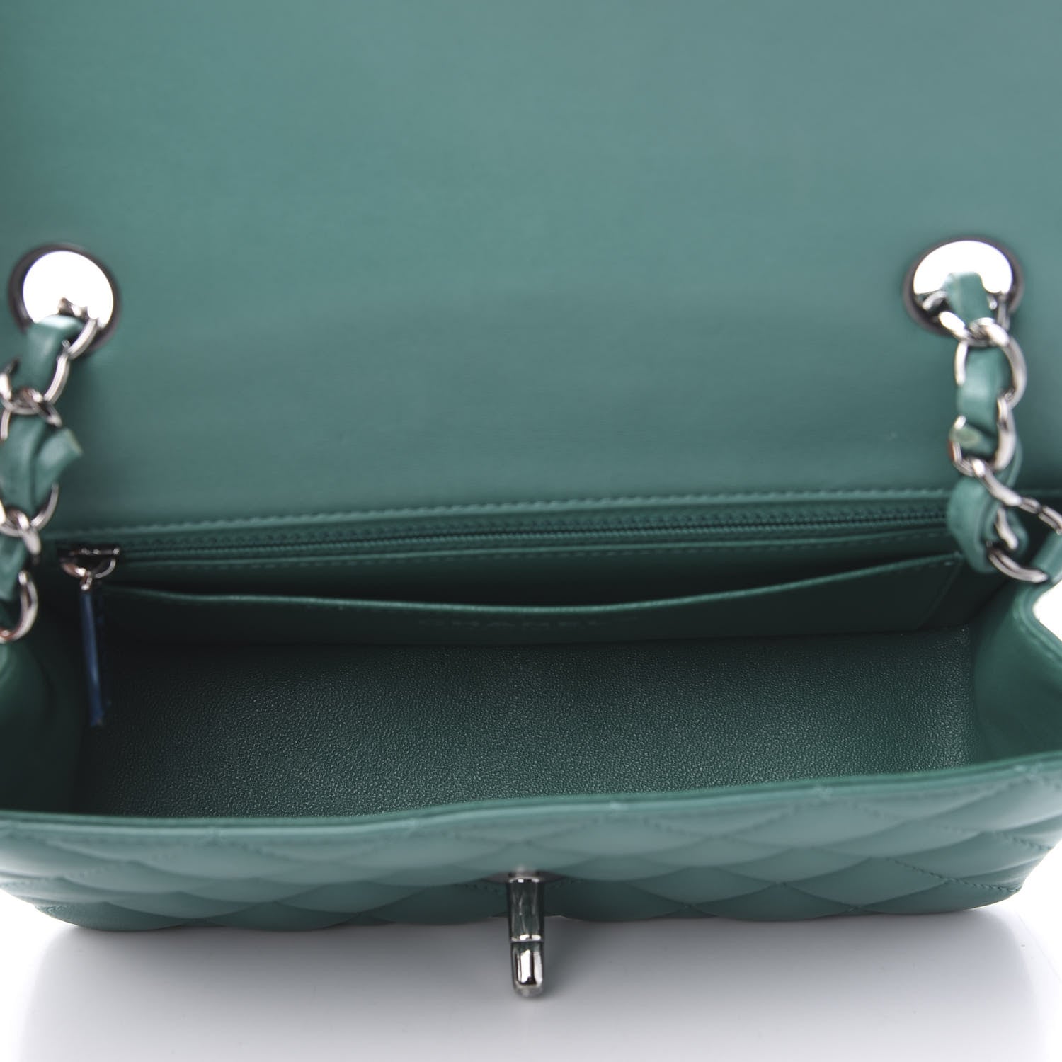Chanel Lambskin Quilted Mini Rectangular Flap Green 5 of 12