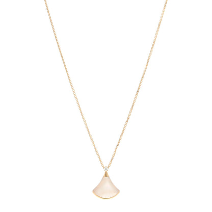 Bulgari 18K Yellow Gold Diamond Mother of Pearl Small Divas' Dream Pendant Necklace 1 of 4