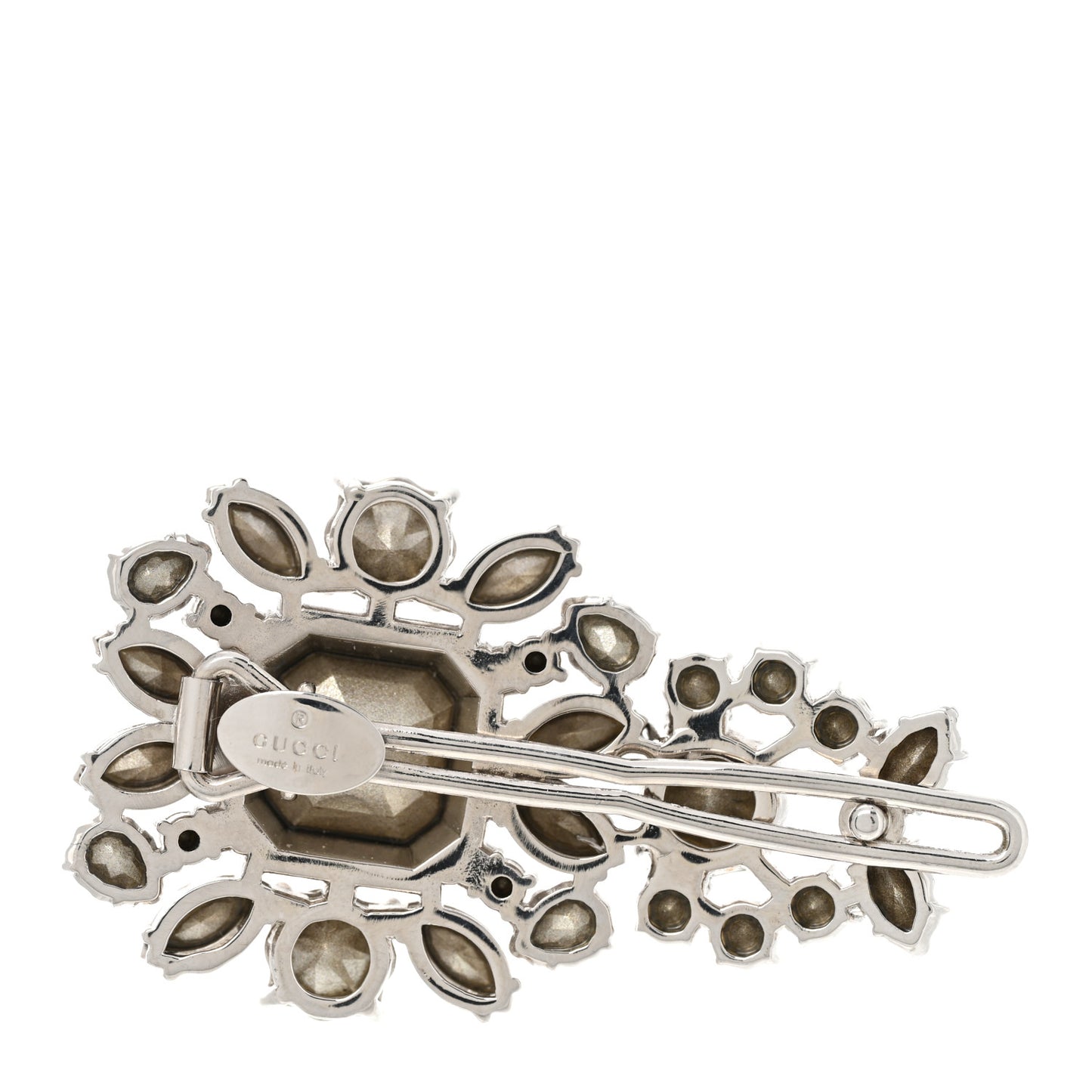 Crystal Hair Clip Silver