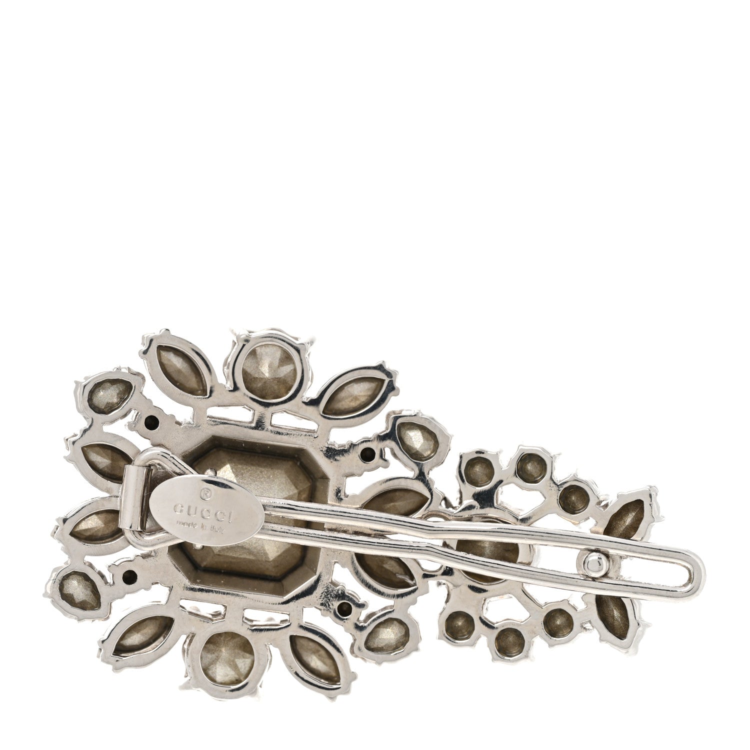 Gucci Crystal Hair Clip Silver 3 of 5