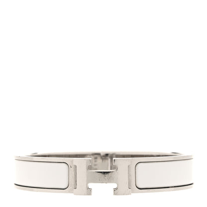 Hermes Enamel Narrow Clic Clac H Bracelet PM White 1 of 5