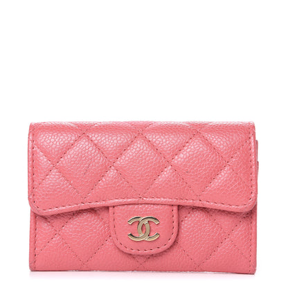 Chanel Metallic Caviar Quilted Flap Card Holder Pink 1 of 11