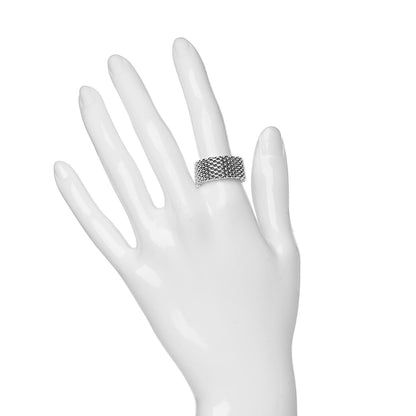 Tiffany Sterling Silver Mesh Somerset Ring 57 8 2 of 4