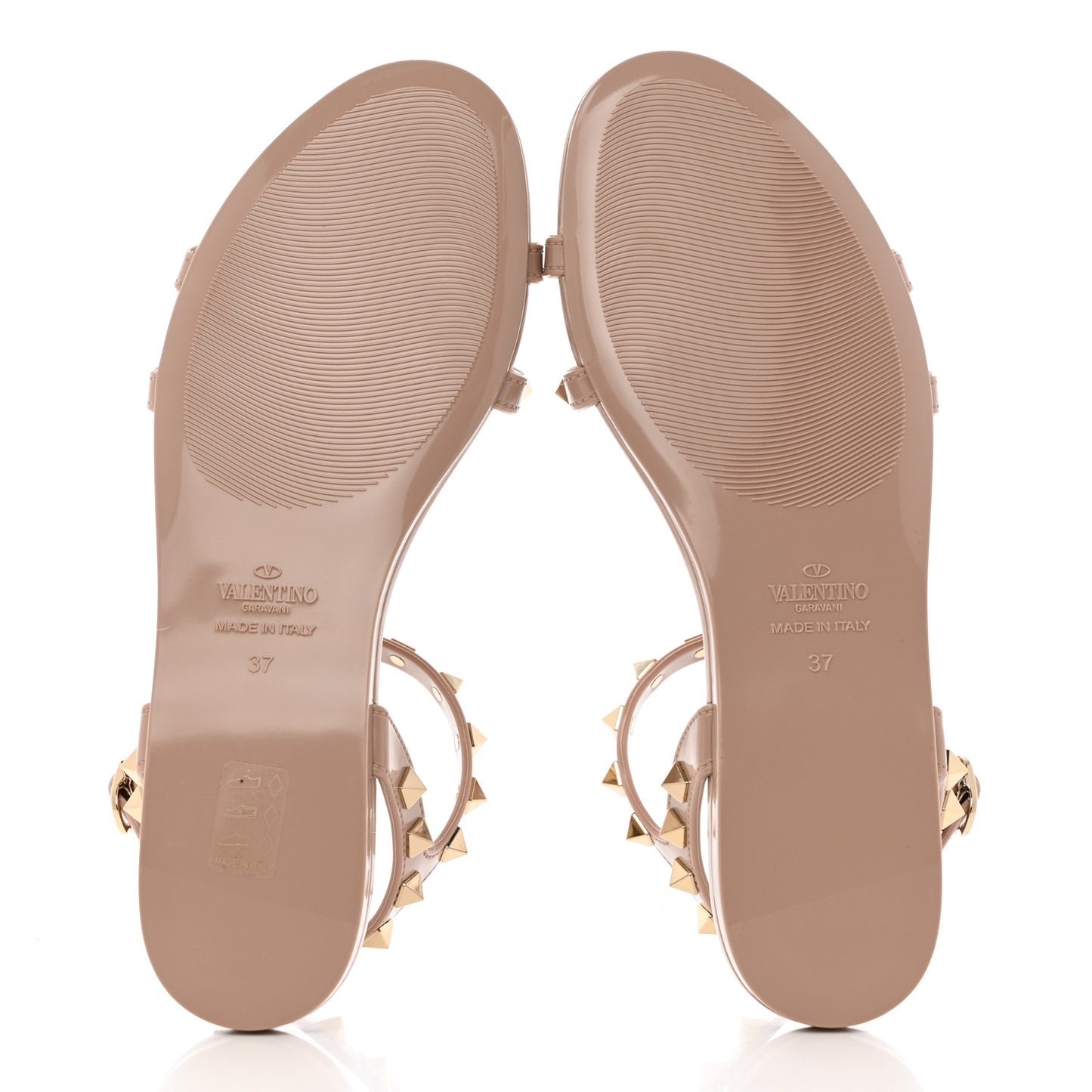 PVC Jelly Rockstud Caged Sandals 37 Poudre