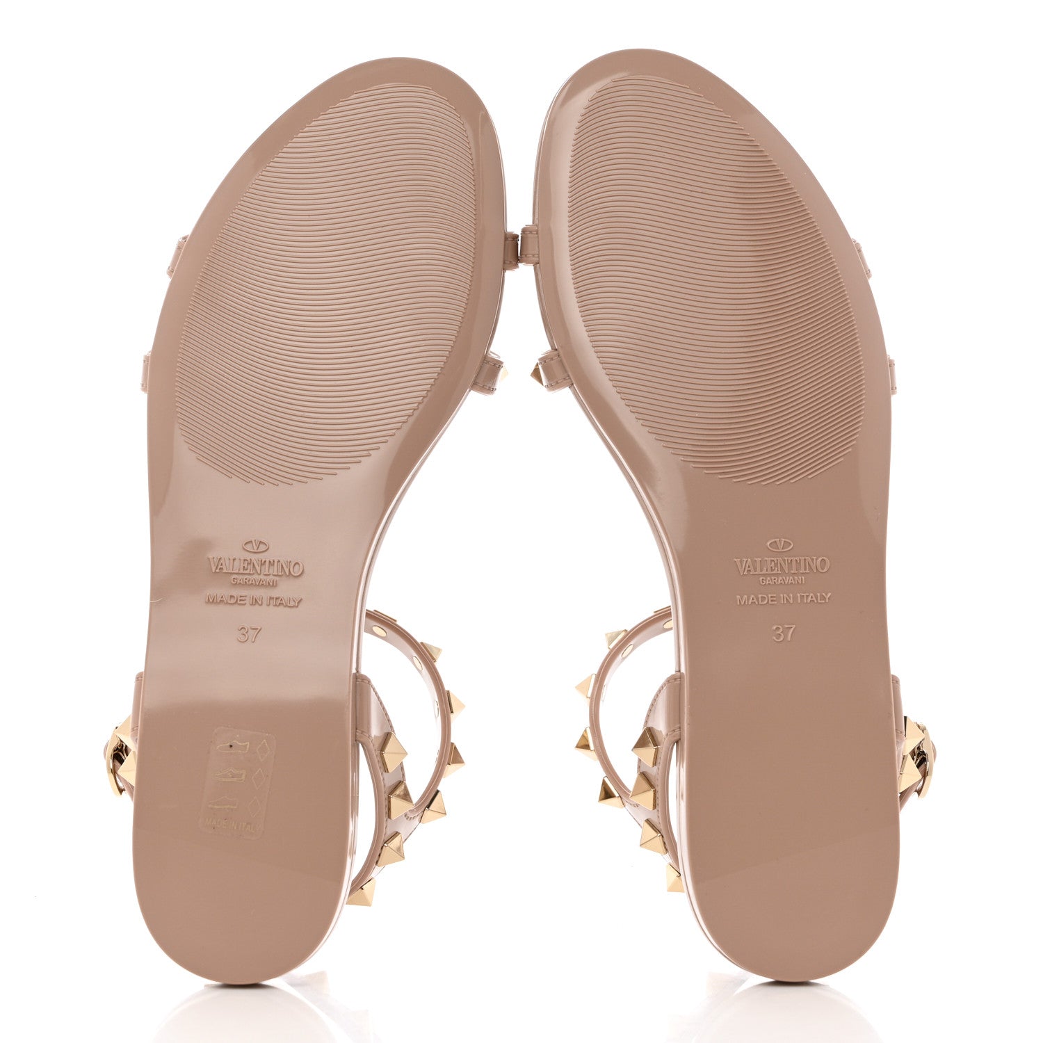 Valentino Garavani PVC Jelly Rockstud Caged Sandals 37 Poudre 5 of 8