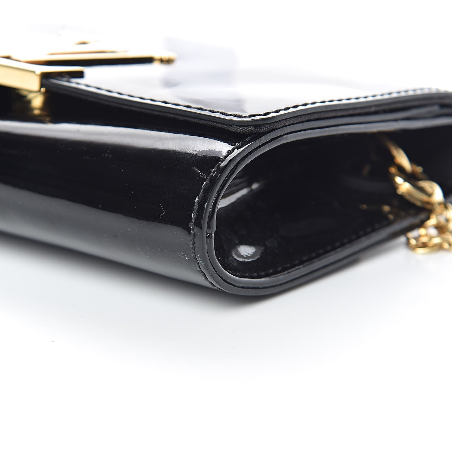 Louis Vuitton Patent Louise PM Chain Clutch Black 11 of 12