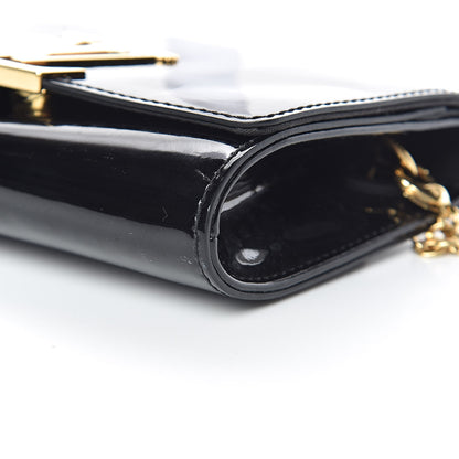 Louis Vuitton Patent Louise PM Chain Clutch Black 11 of 12
