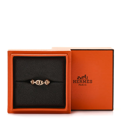 Hermes 18K Rose Gold PM Chaine D'Ancre Enchainee Ring 55 7.25 6 of 6