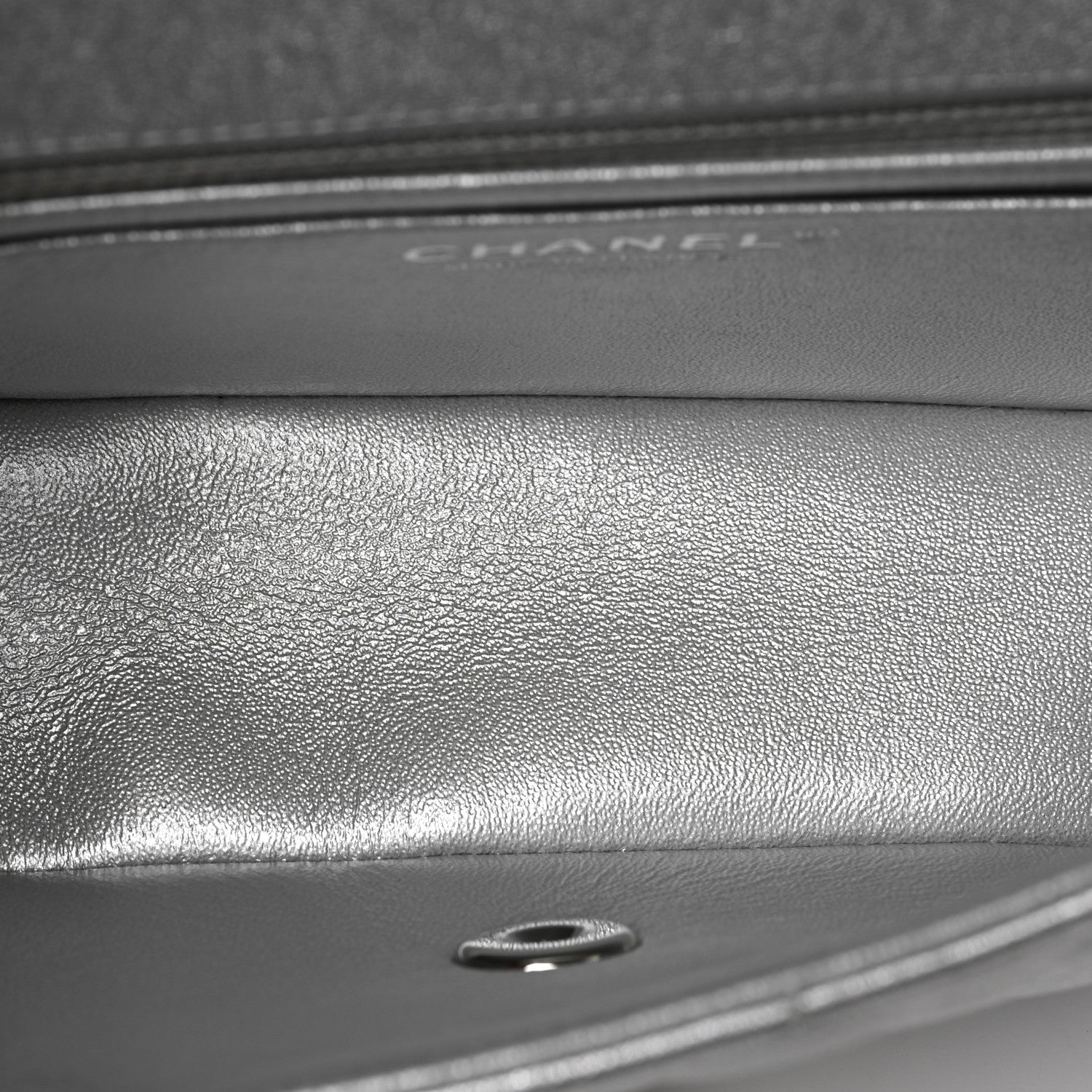Chanel Metallic Lambskin Quilted Mini Rectangular Flap Silver 5 of 9