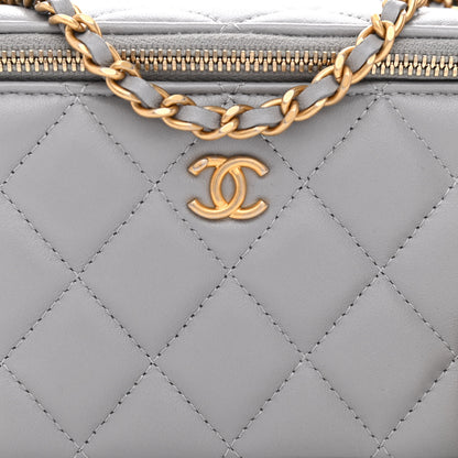 Chanel Lambskin Quilted Small Pearl Crush Vanity Case With Chain Grey 8 of 11