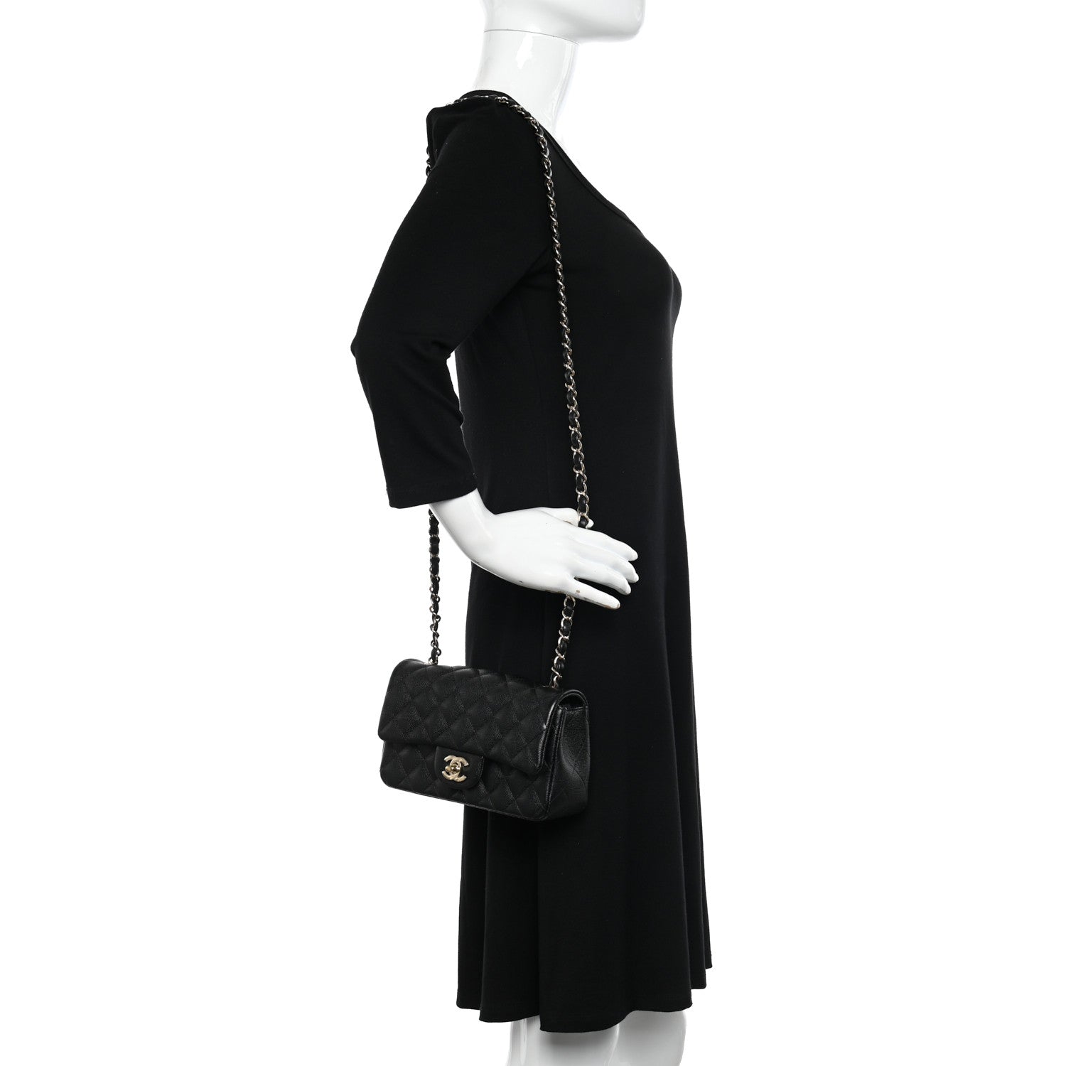 Chanel Caviar Quilted Mini Rectangular Flap Black 2 of 10