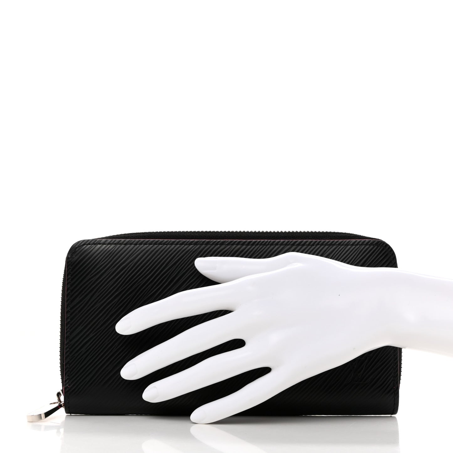 Epi Zippy Wallet Black Hot Pink