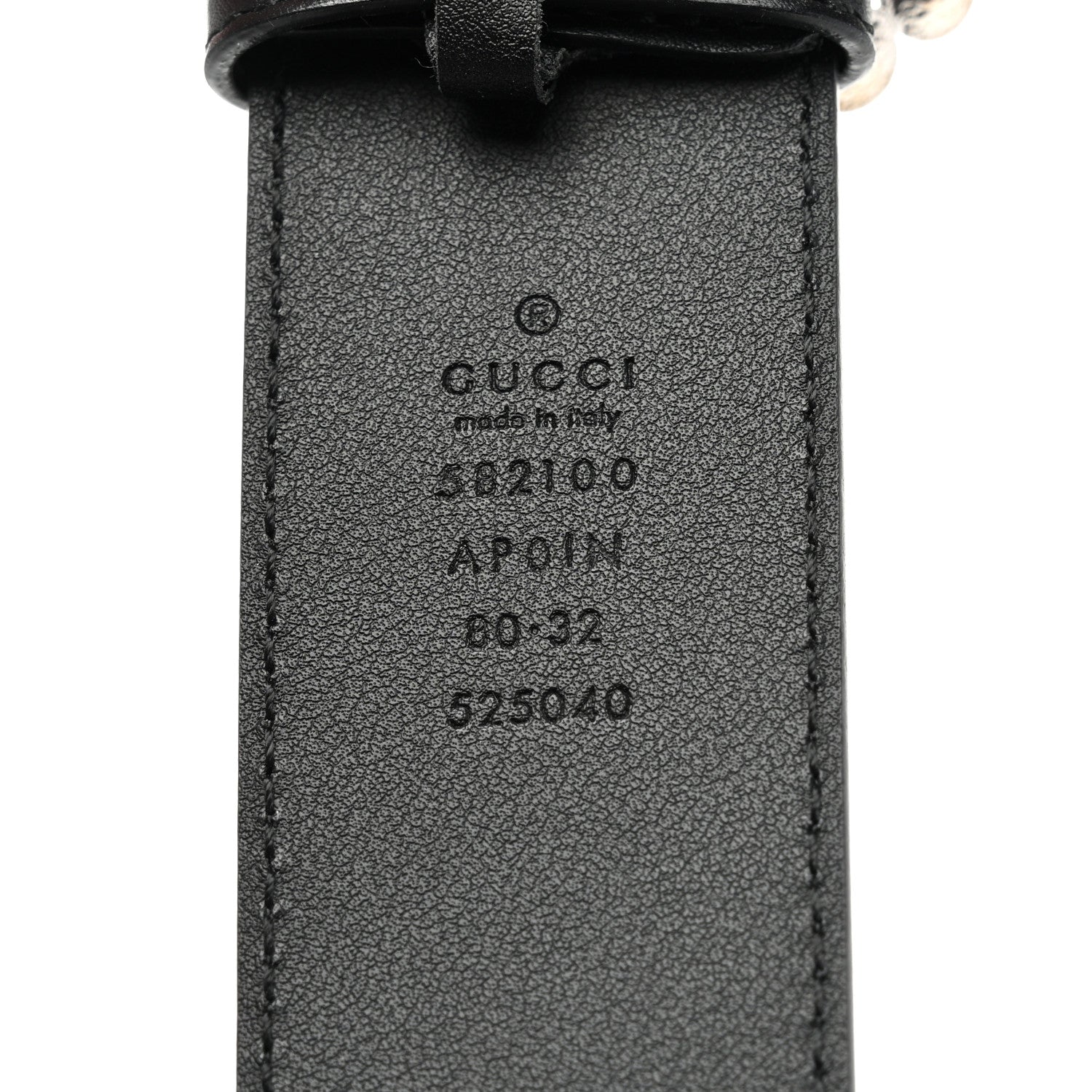 Gucci Calfskin Crystal Double G 40mm Belt 80 32 Black 3 of 5