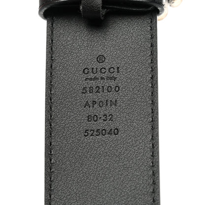 Gucci Calfskin Crystal Double G 40mm Belt 80 32 Black 3 of 5