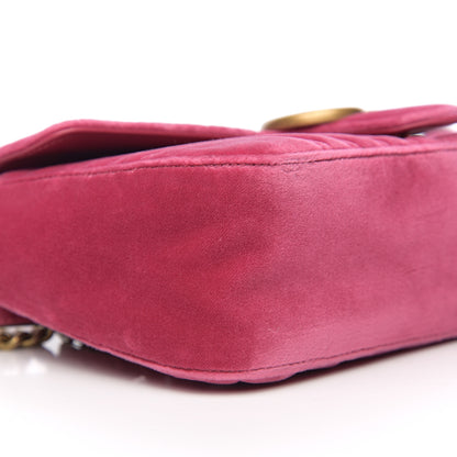 Gucci Velvet Matelasse Small GG Marmont Shoulder Bag Light Raspberry Rose 7 of 10