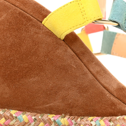 Christian Louboutin Veau Velours Pyraclou 110 Wedge Sandals 38 Biscotto 10 of 13