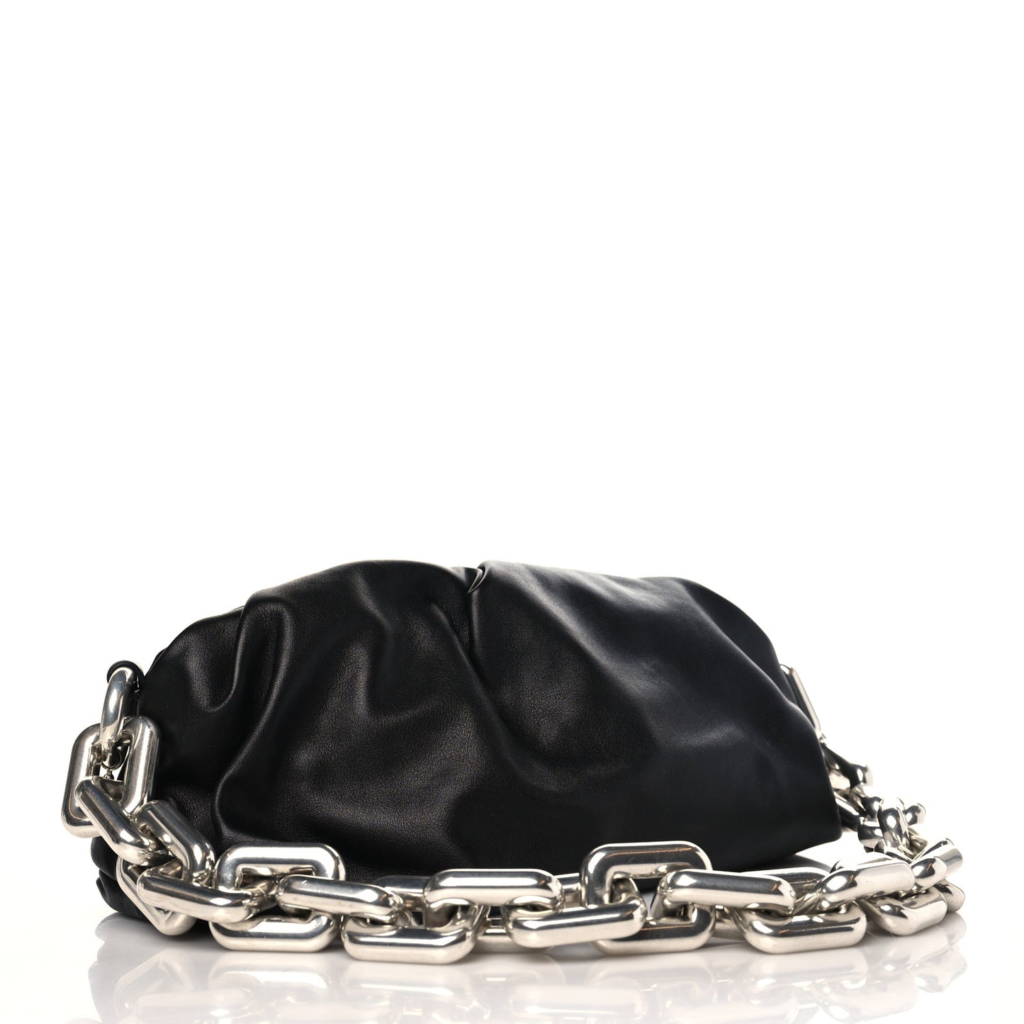 Patent Calfskin Large Muse Gray