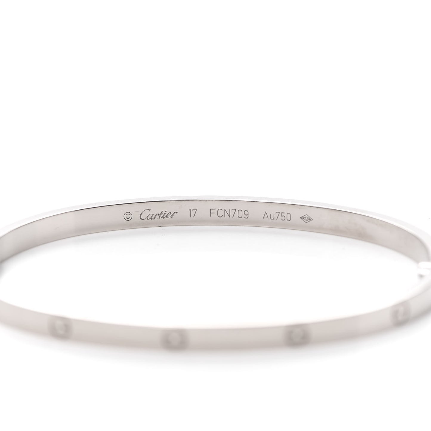 18K White Gold Small LOVE Bracelet 17