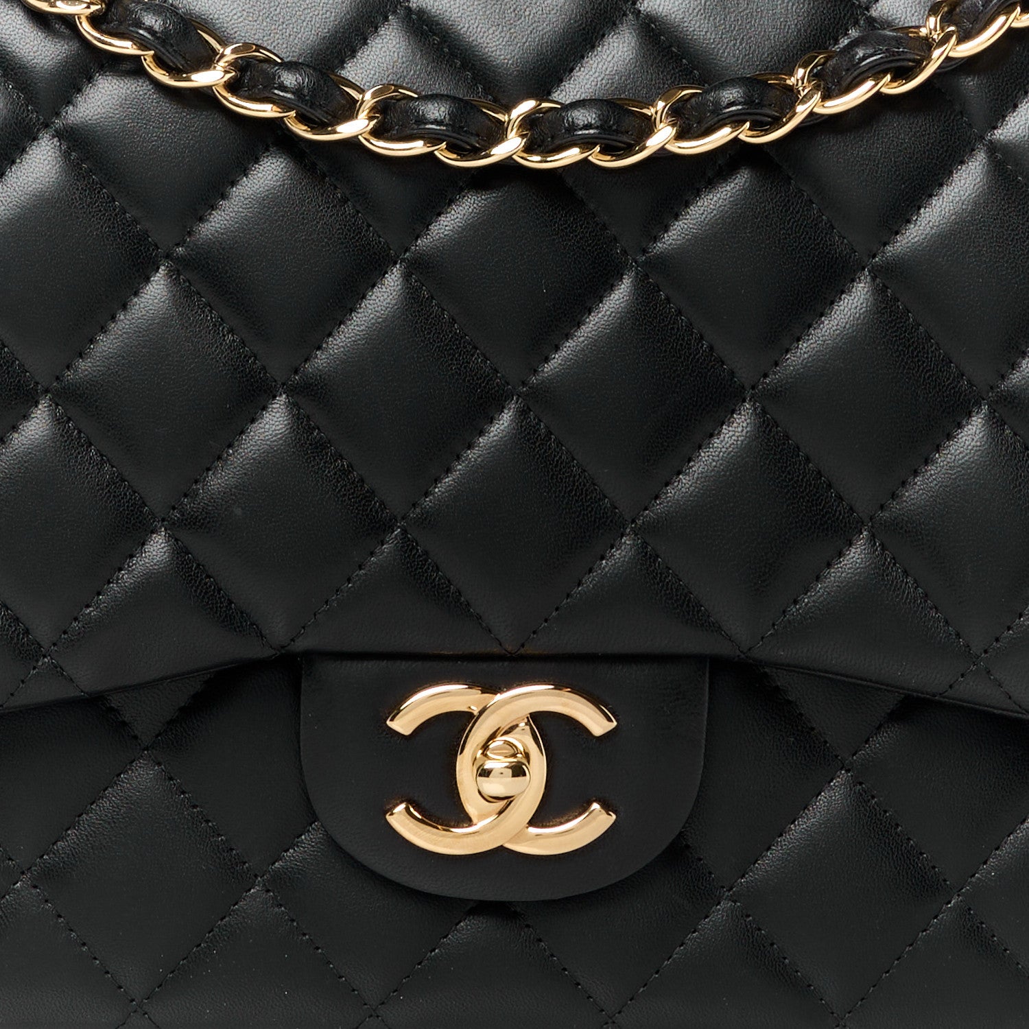 Chanel Lambskin Quilted Jumbo Double Flap Black 9 of 11