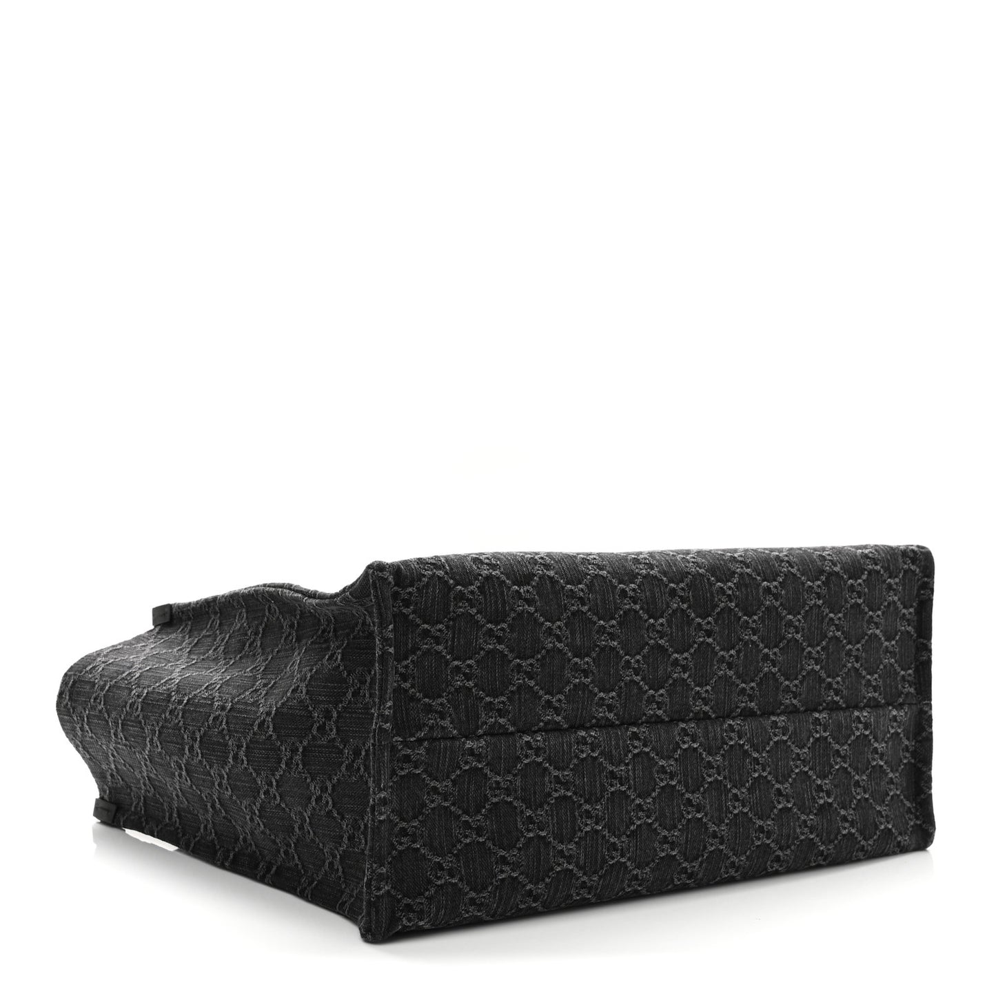 Denim Ophidia GG Monogram Large Tote Black Grey