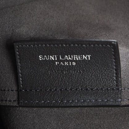 Saint Laurent Calfskin Large Fringe Shopping Tote Dark Grey 6 of 10