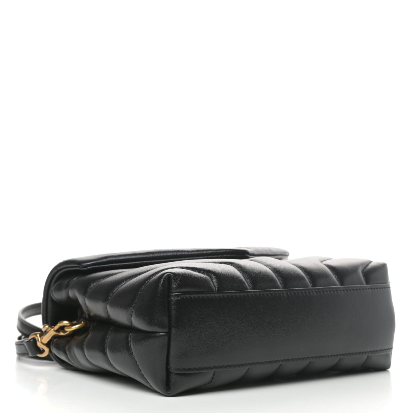 Calfskin Y Quilted Monogram Toy Loulou Crossbody Bag Black