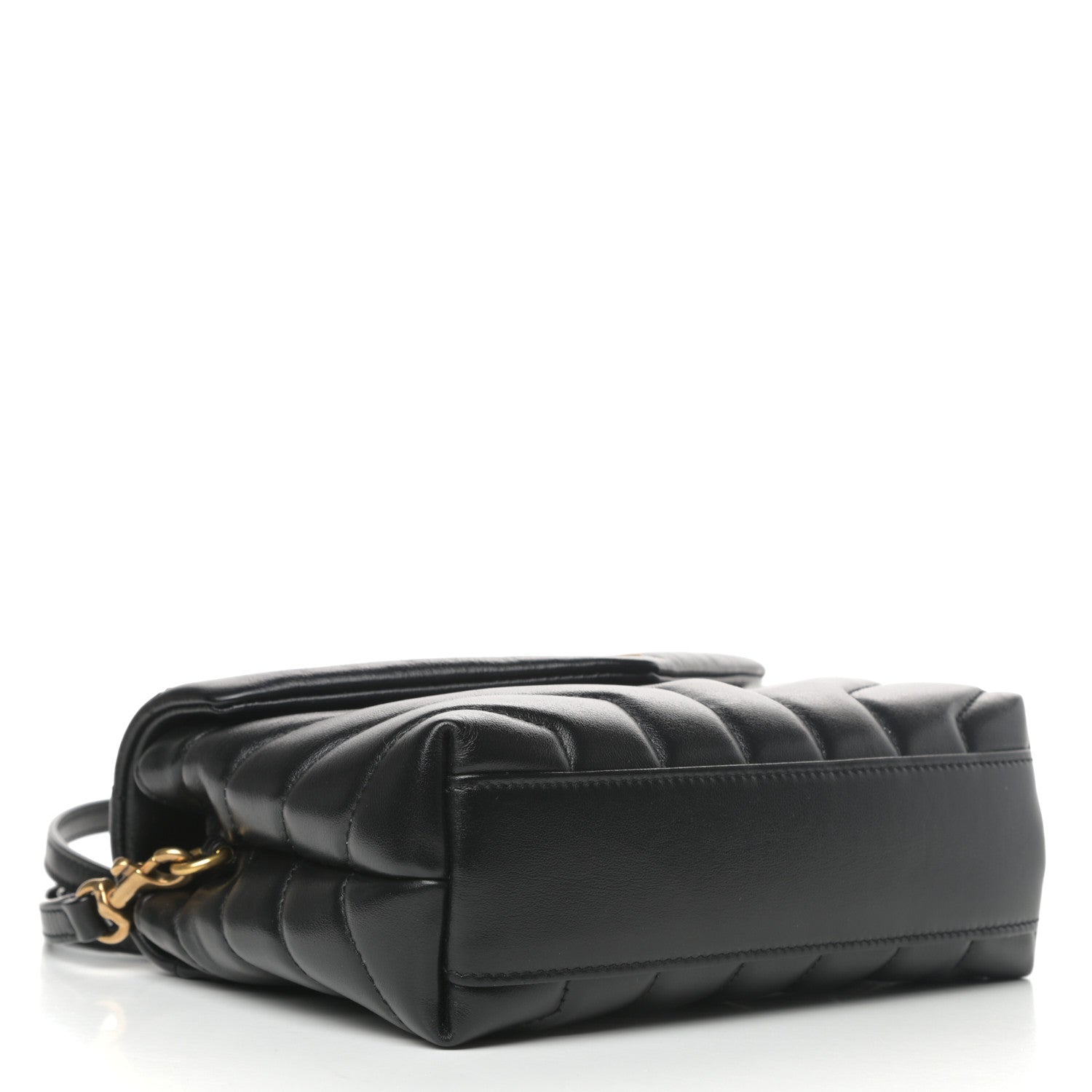 Saint Laurent Calfskin Y Quilted Monogram Toy Loulou Crossbody Bag Black 4 of 9