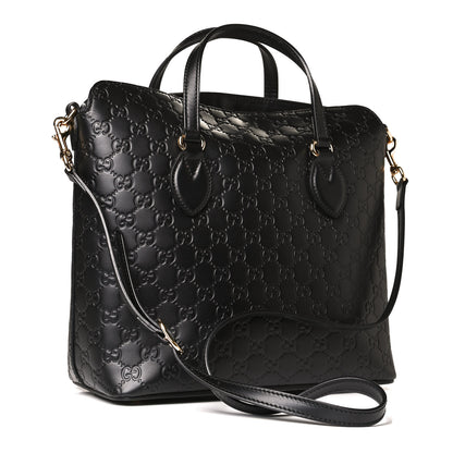 Gucci Guccissima Linea A Foldover Tote Black 3 of 12