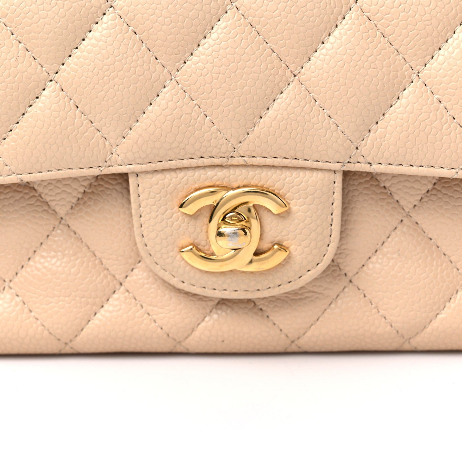 Chanel Caviar Quilted Medium Double Flap Beige 22 of 22