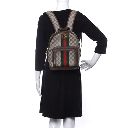 Gucci GG Supreme Monogram Calfskin Web Small Ophidia Day Backpack Beige Ebony New Acero 2 of 10