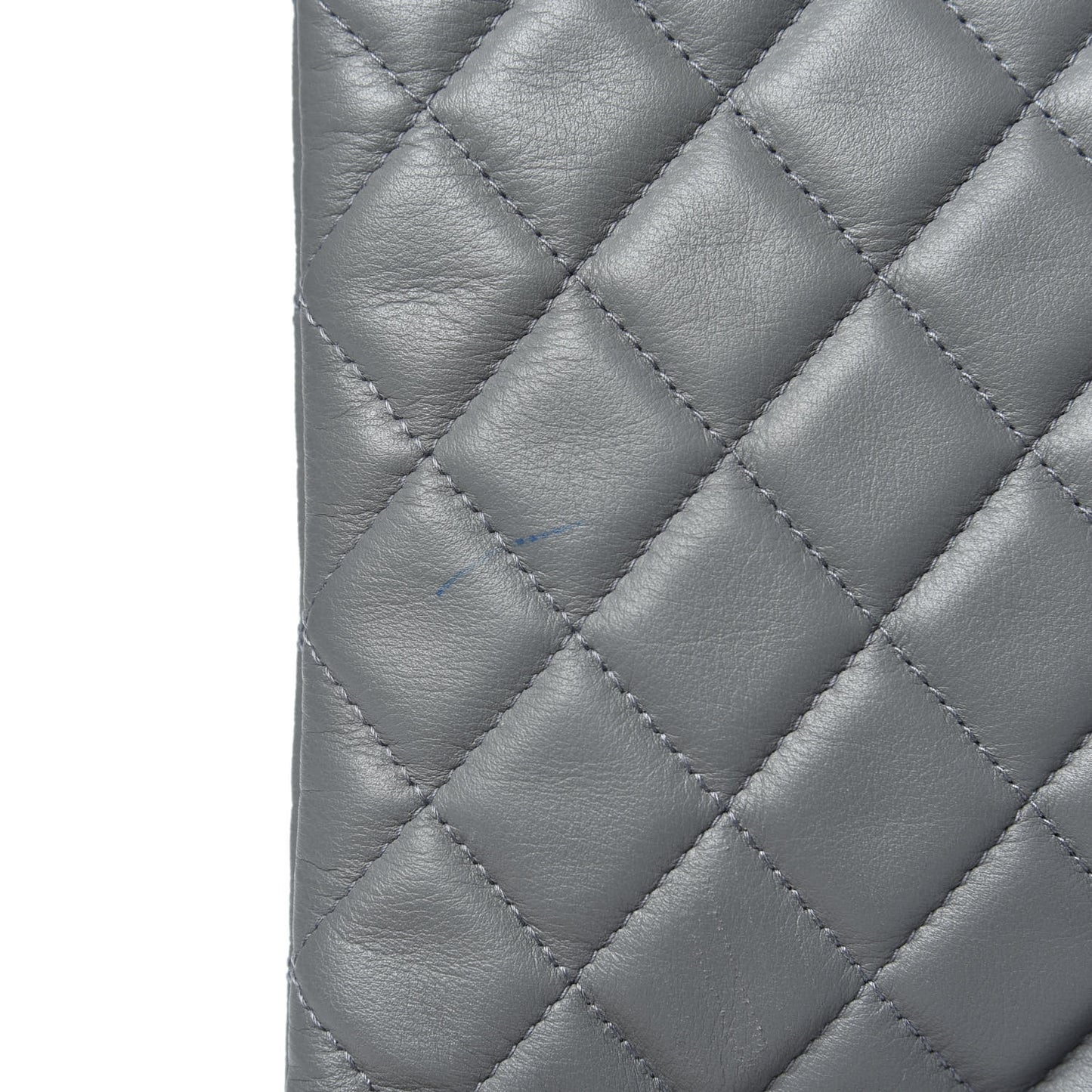 Lambskin Quilted Large Boy Cosmetic Case Grey