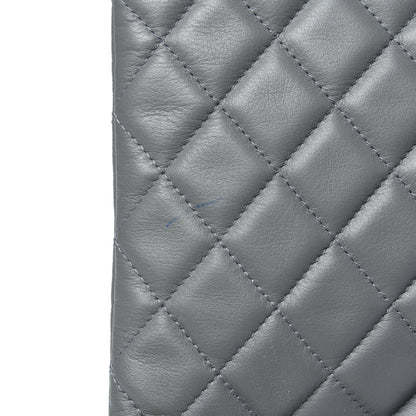 Chanel Lambskin Quilted Large Boy Cosmetic Case Grey 8 of 10