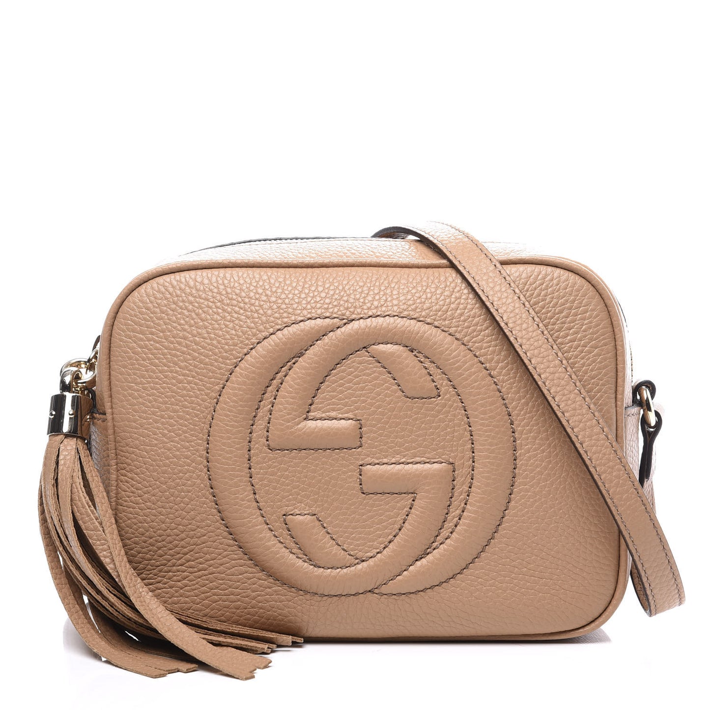 Pebbled Calfskin Small Soho Disco Bag Camelia