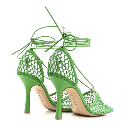 Bottega Veneta Mesh Nappa Stretch Ankle Tie 90mm Sandals 38.5 Grass 5 of 9
