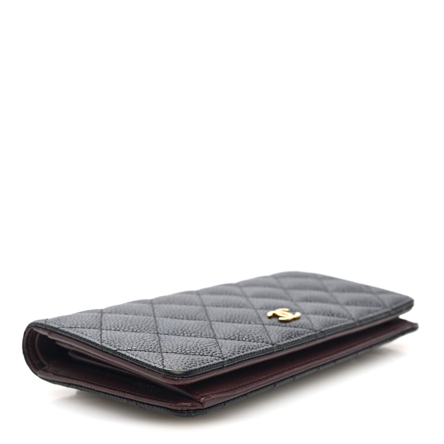 Caviar Quilted Yen Wallet Black