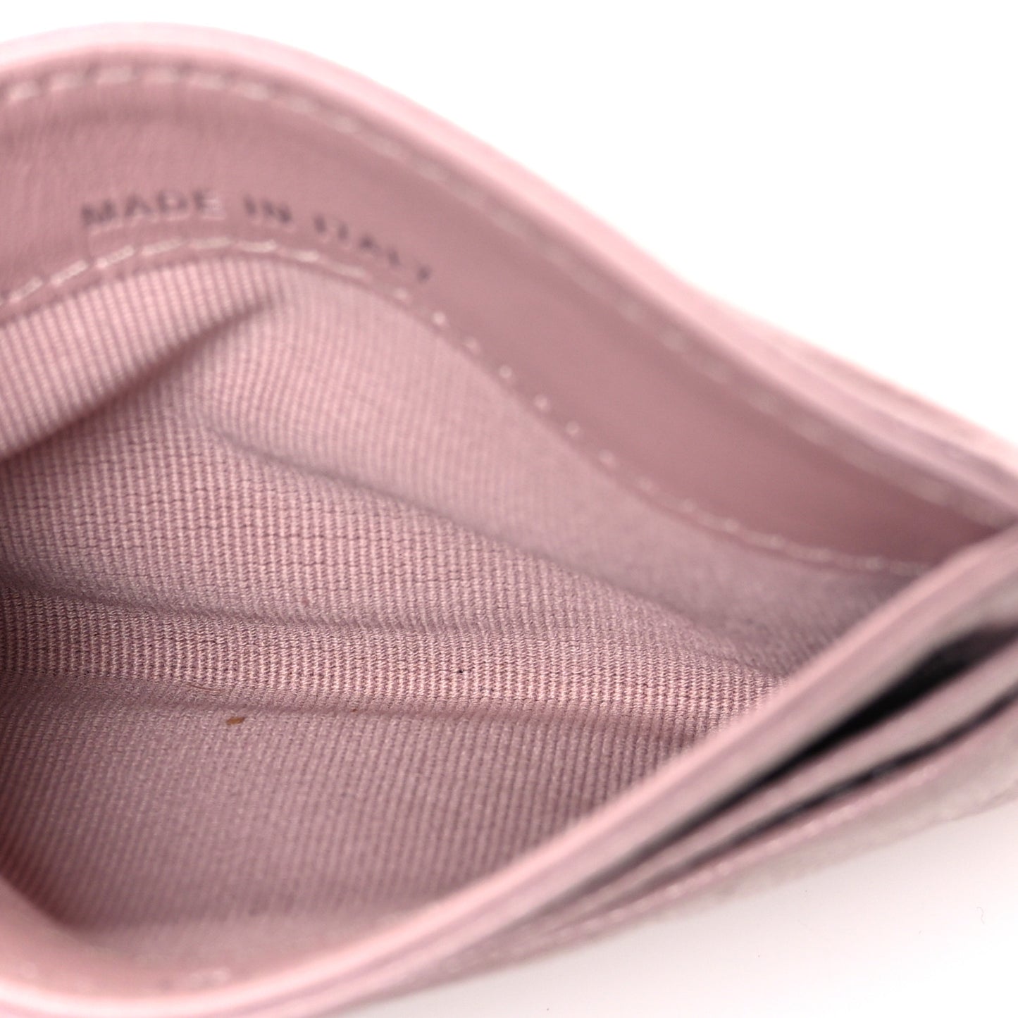 Caviar Quilted Card Holder Light Pink