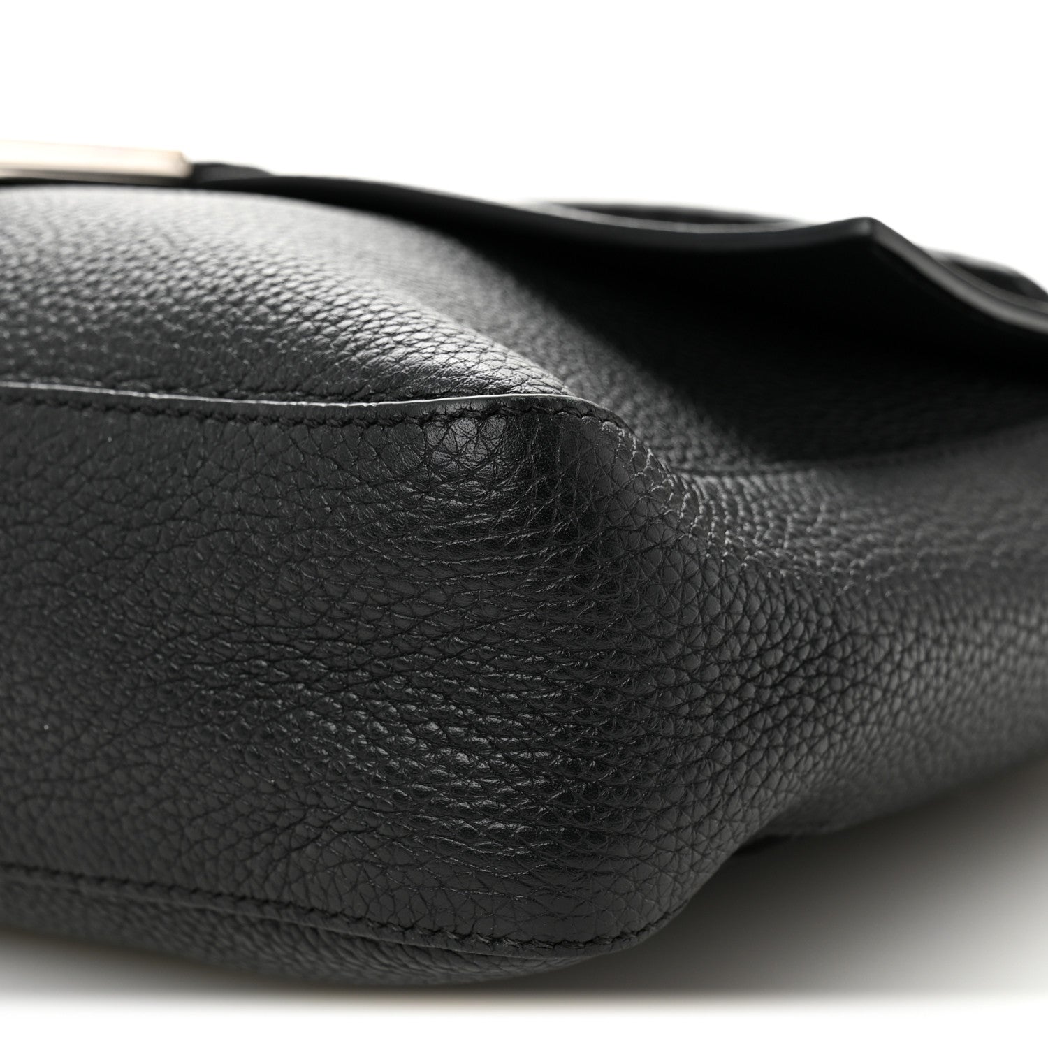 Fendi Cuoio Romano Selleria Large Convertible Baguette  Black 11 of 12