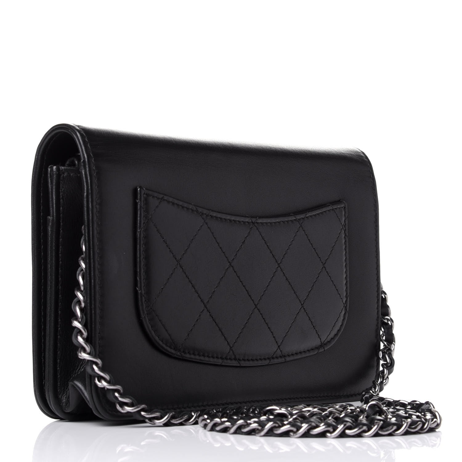 Chanel Calfskin Chain 20s Signe Wallet on Chain WOC Black 3 of 11
