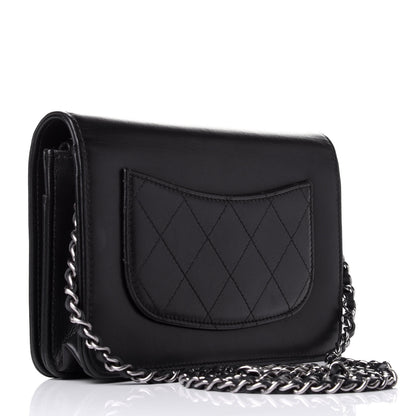 Chanel Calfskin Chain 20s Signe Wallet on Chain WOC Black 3 of 11