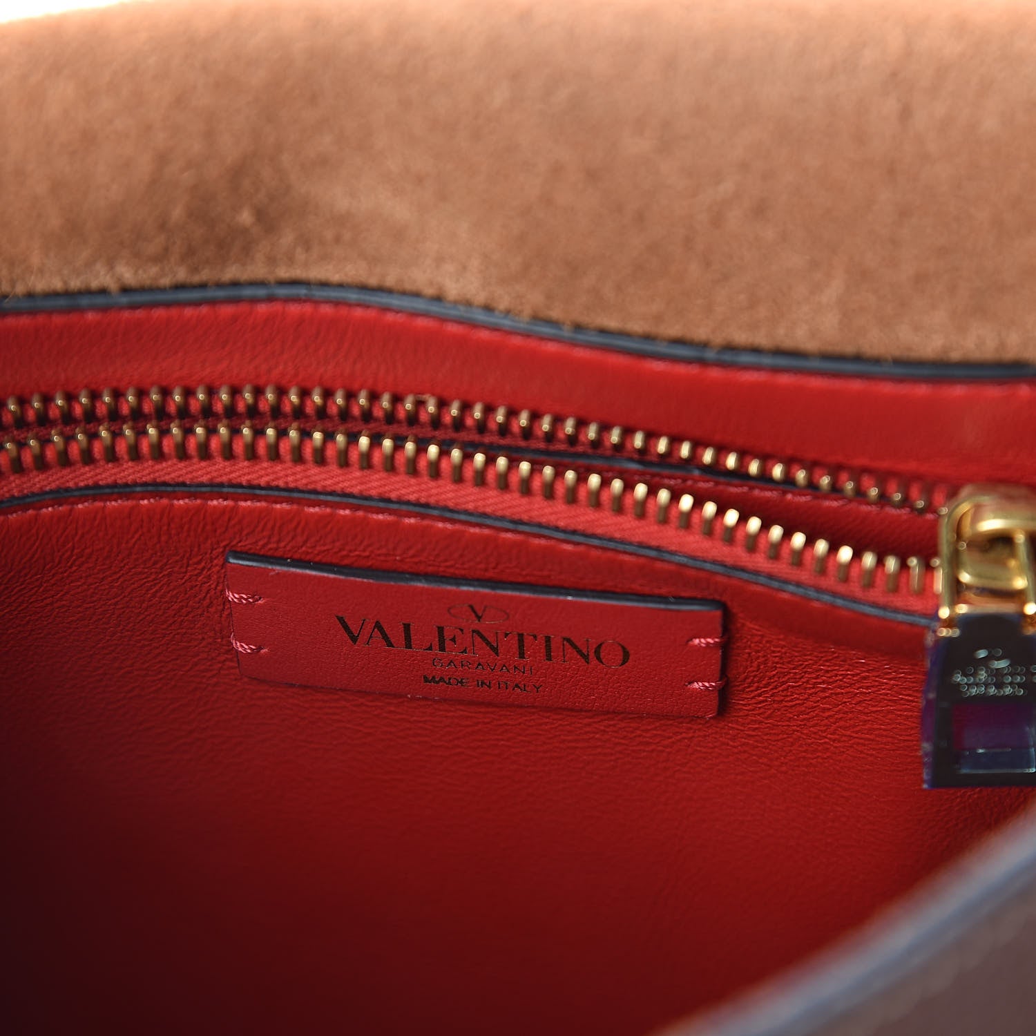 Valentino Garavani Pebbled Calfskin Small VRing Shoulder Bag Saddle Brown 6 of 9