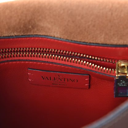 Valentino Garavani Pebbled Calfskin Small VRing Shoulder Bag Saddle Brown 6 of 9