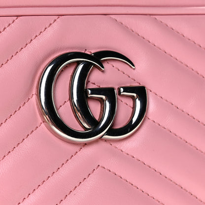 Gucci Calfskin Matelasse Small GG Marmont Chain Shoulder Bag Wild Rose 9 of 13